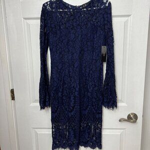 Navy All-Over Lace Dress